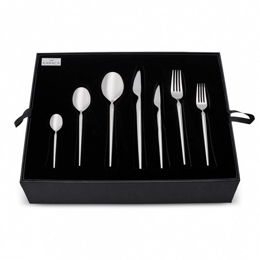 Lady, 84 Piece 316+ Stainless Steel Cutlery Set for 12 People, Silver