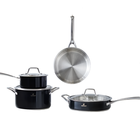 7 Piece Stainless Steel Cookware Set, Induction, Anthracite