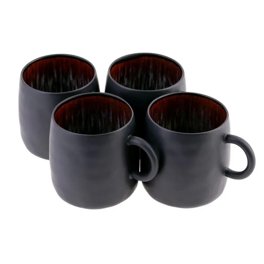 Galactic Reactive Glaze, Set de Căni Pentru 4 persoane, 400ML, Negru