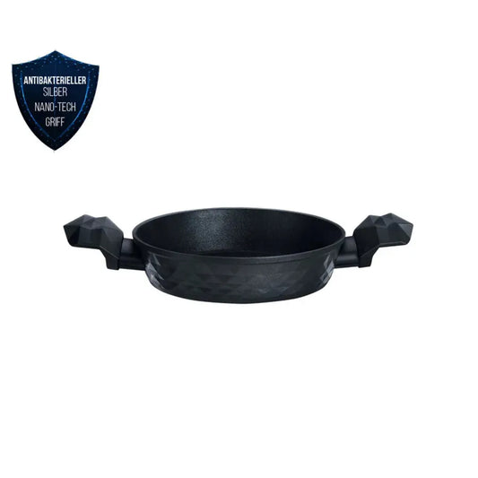 BioDiamond, Non-Stick Antibacterial Handle Shallow Stock Pot, Induction, 20cm, Black