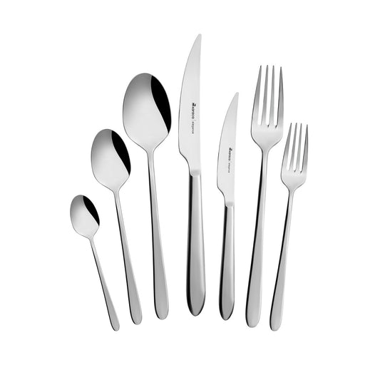 Bellamy Elegance, 84 Piece Stainless Steel Cutlery Set for 12 People, Silver