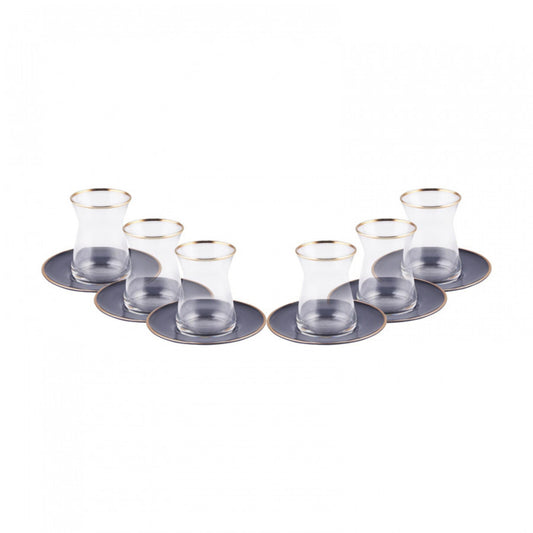 Set De Ceai Karaca Retro Antracit Pentru 6 Persoane