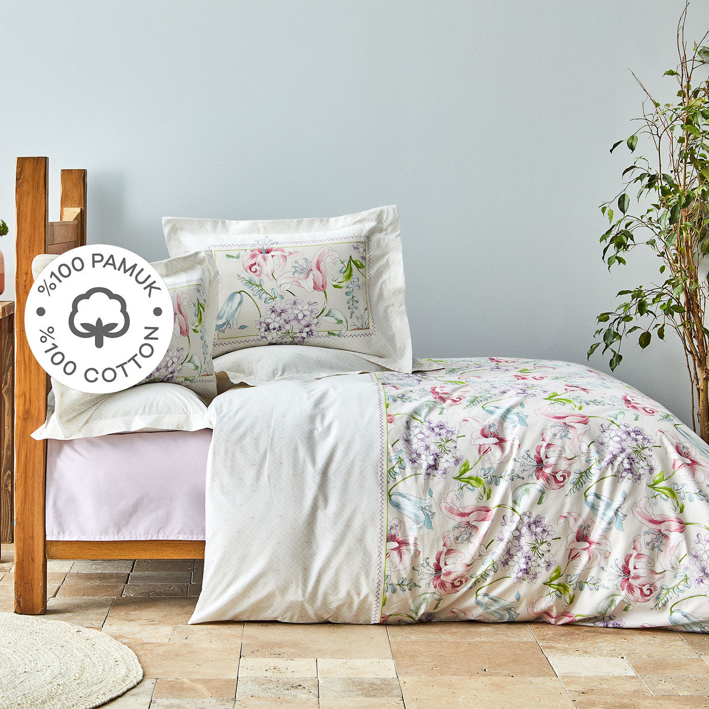 Karraca Home Melosa Set Husă Pılotă Două Persoane (Plıabıl)  Roz