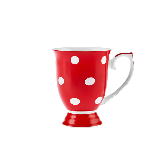 Cană Porțelan Karaca Polka Dot Roșu Cu Alb 360 Ml