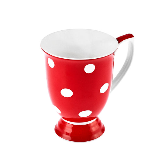 Cană Porțelan Karaca Polka Dot Roșu Cu Alb 360 Ml