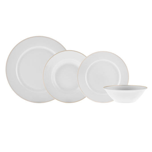 Set Veselă Karaca Rebeca Gold Porțelan, 24 Pıese, Pentru 6 Persoane