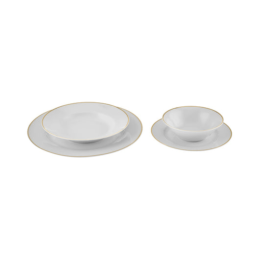 Set Veselă Karaca Rebeca Gold Porțelan, 24 Pıese, Pentru 6 Persoane