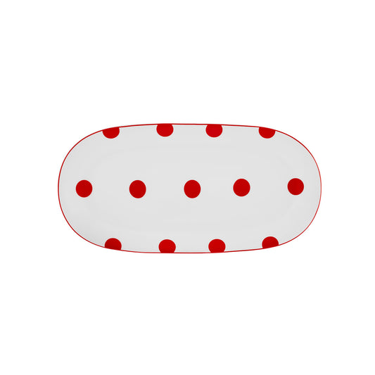 Karaca Polka Dot Platou alb de Portelan 26 cm