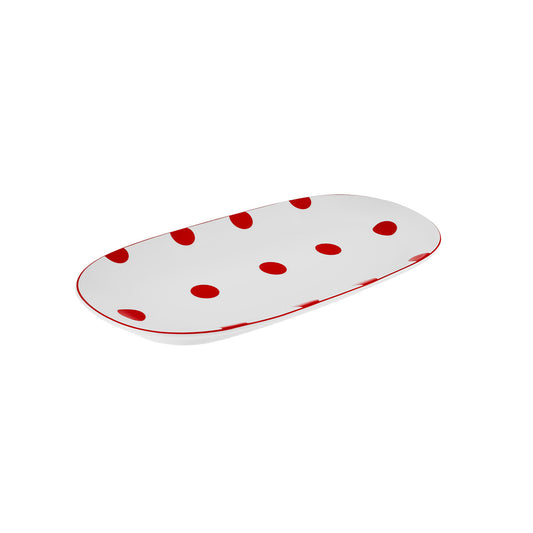 Karaca Polka Dot Platou alb de Portelan 26 cm