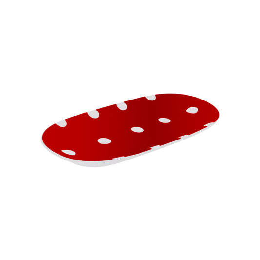 Platou De Porțelan Roșu Karaca Polka Dot 26 Cm