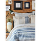Karaca Home, Aspen, Lenjerie de pat pentru 2 persoane, Bumbac, Albastru, 4 piese