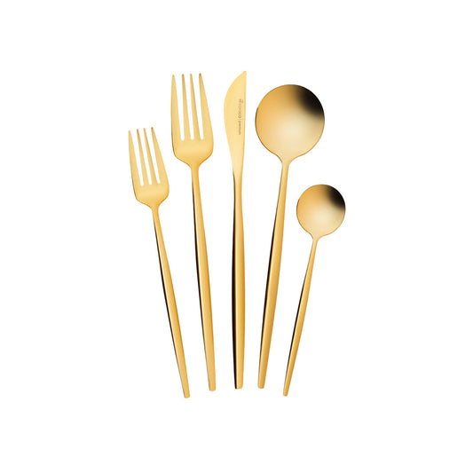 Orion, 30 Piece Stainless Steel Cutlery Set for 6 People, Shiny Gold