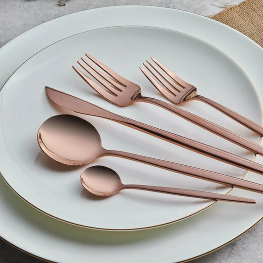 Orion, 30 Piece Stainless Steel Cutlery Set for 6 People, Matte Rosegold