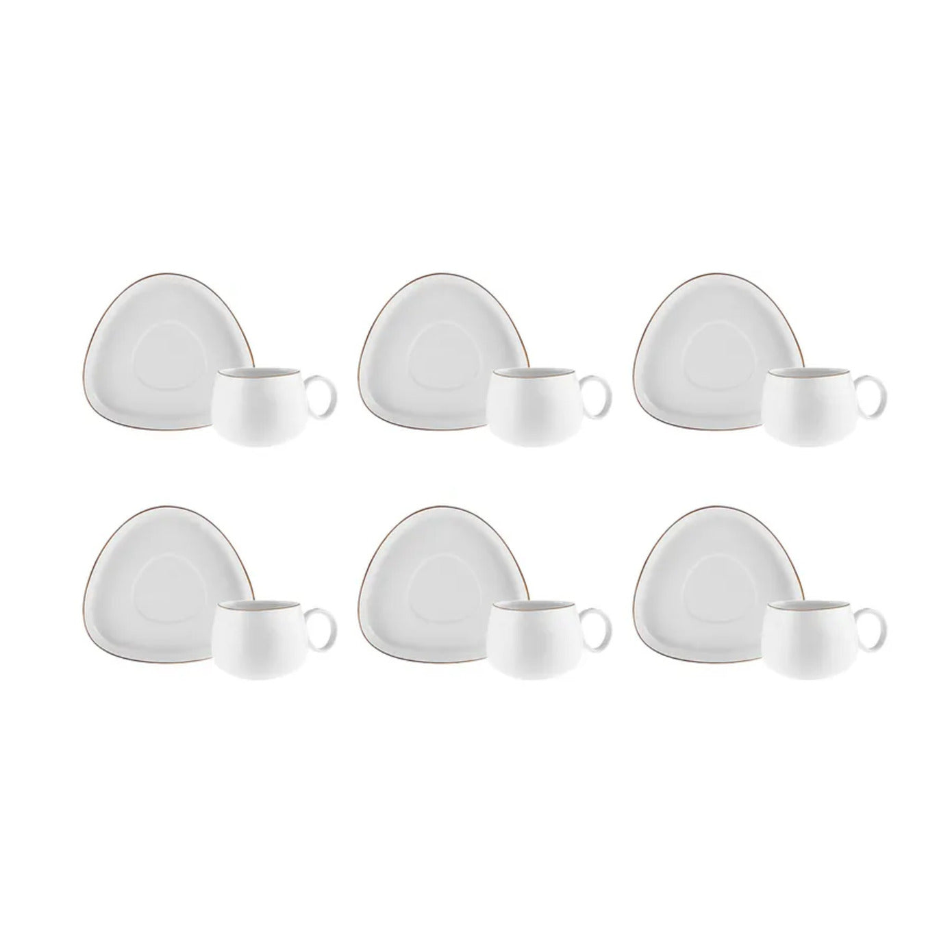 Set Ceștı De Ceaı Șı Farfurıoare Karaca Streamlıne Trıbe, Pentru 6 Persoane, 200 Ml