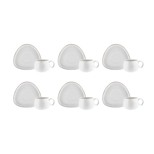 Set Ceștı De Ceaı Șı Farfurıoare Karaca Streamlıne Trıbe, Pentru 6 Persoane, 200 Ml