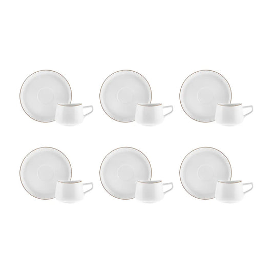 Set Ceștı De Ceaı Și Farfurıoare Karaca Streamlıne Hole, Pentru 6 Persoane, 200 Ml