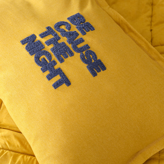 Motto Cotton Comfort, Quilt Set, Double, Mustard