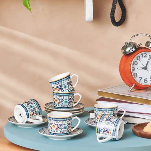 Beylerbeyi, 12 Piese, Set de cești de Cafea Turcească Pentru 6 persoane, 80ML