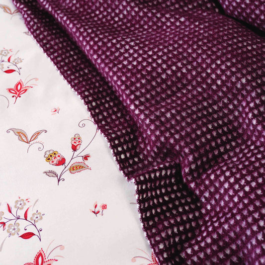 Luna, Blanket Set, Double, Burgundy