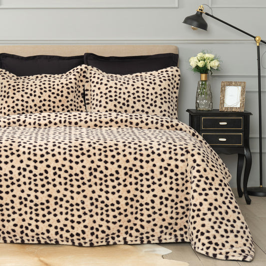 Fluffy Leopar, Bedspread Set, Double