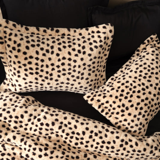 Karaca Home Leopard Fur Fluffy Duvet Bed Cover Two Person