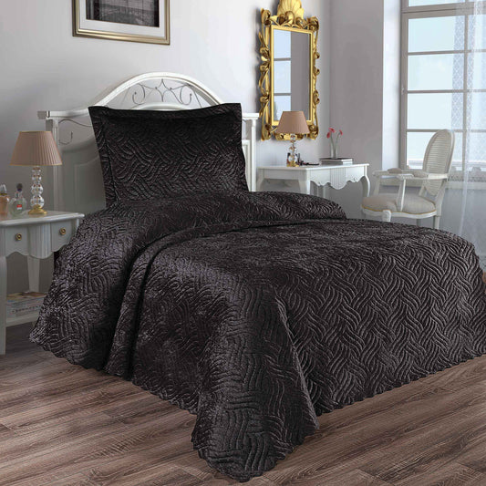 Lamia, Bedspread Set, Single, Anthracite