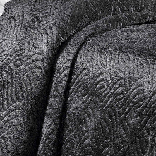 Lamia, Bedspread Set, Single, Anthracite