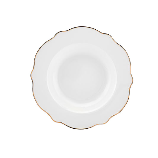 Karaca Daisy Gold Wave Shape Set de veselă de 27 de piese pentru 6 persoane cu bol de servit