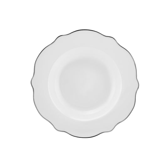 Karaca Daisy Daisy Platinum Wave Shape Set de veselă de 27 de piese pentru 6 persoane cu platou de servit