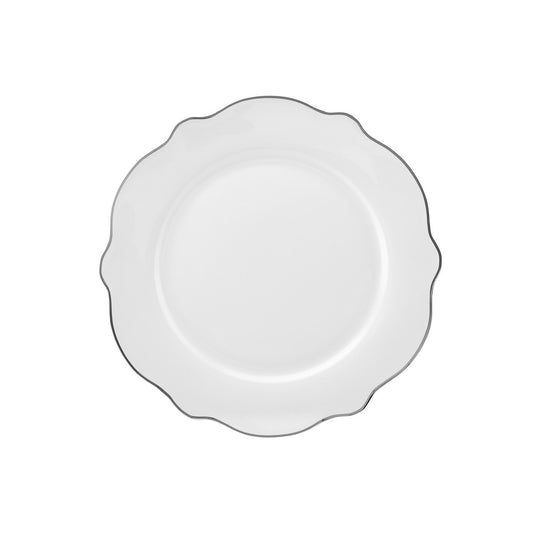 Karaca Daisy Daisy Platinum Wave Shape Set de veselă de 27 de piese pentru 6 persoane cu platou de servit
