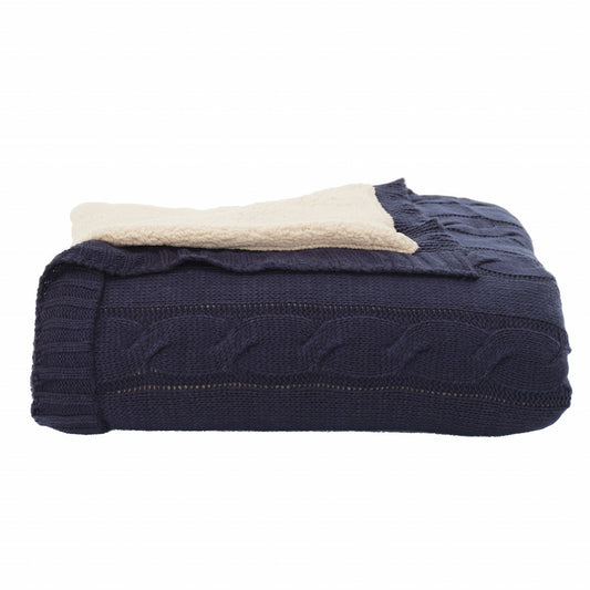 Woodland, Cozy Throw, Navy Blue