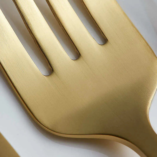 Orion, 60 Piece Steel Cutlery Set for 12 People, Matte Gold