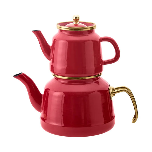 Karaca Enamel Induction Teapot, 28 cm, Red Gold