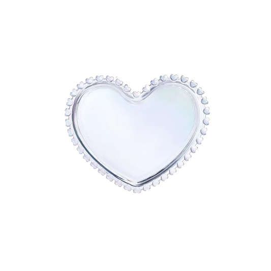 Rory, Heart Glass Side Plate, 18cm, Transparent
