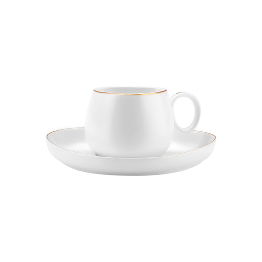 Karaca Tribe set de 6 cești de cafea turcească Espresso din porțelan , 12 bucăți, 90ml, aur alb