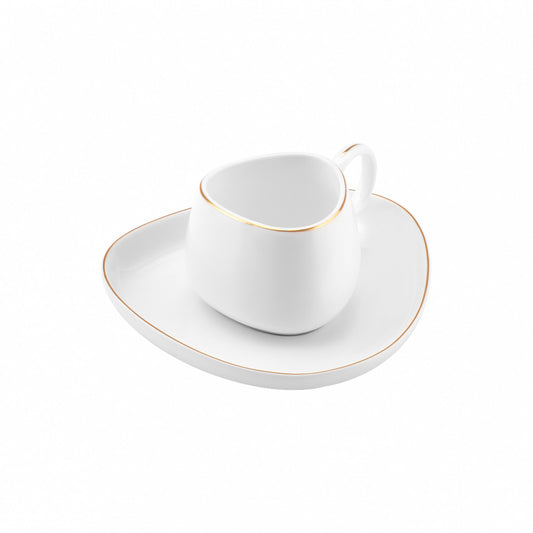 Karaca Tribe set de 6 cești de cafea turcească Espresso din porțelan , 12 bucăți, 90ml, aur alb
