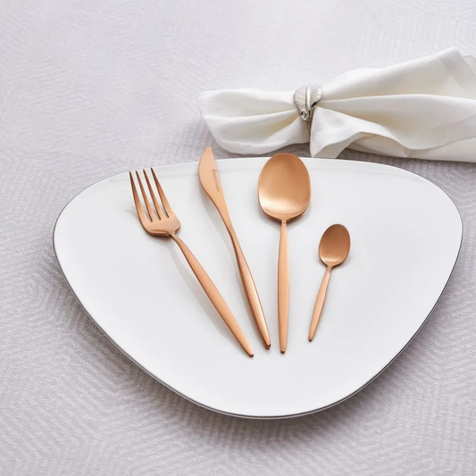 Lizbon, 16 Piece Stainless Steel Cutlery Set for 4 People, Rosegold