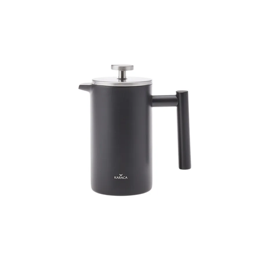 Stainless Steel Double Wall French Press, 350ML, Matte Black Silver