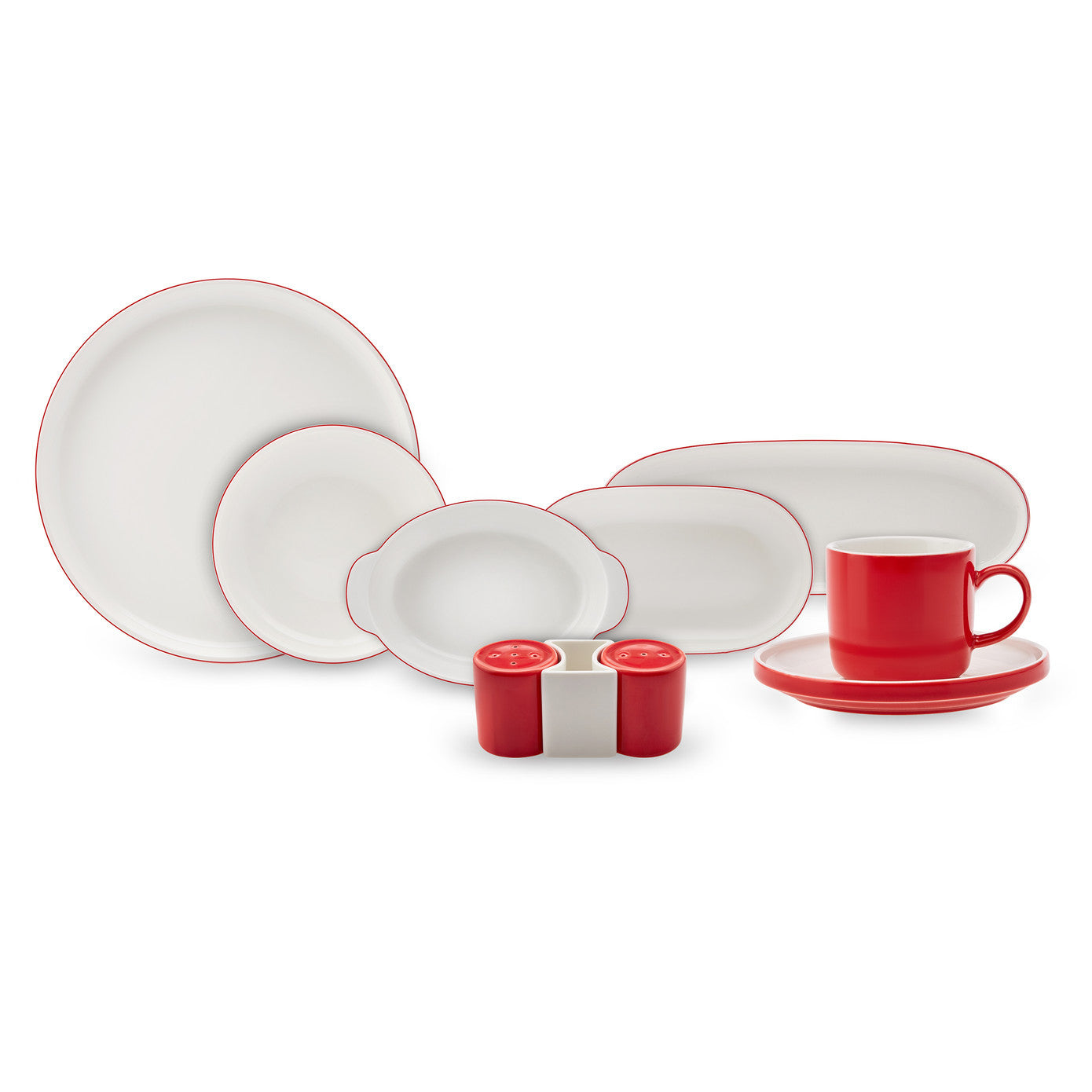 Karaca Nordic Red Set de mic dejun de 24 de piese pentru 6 persoane