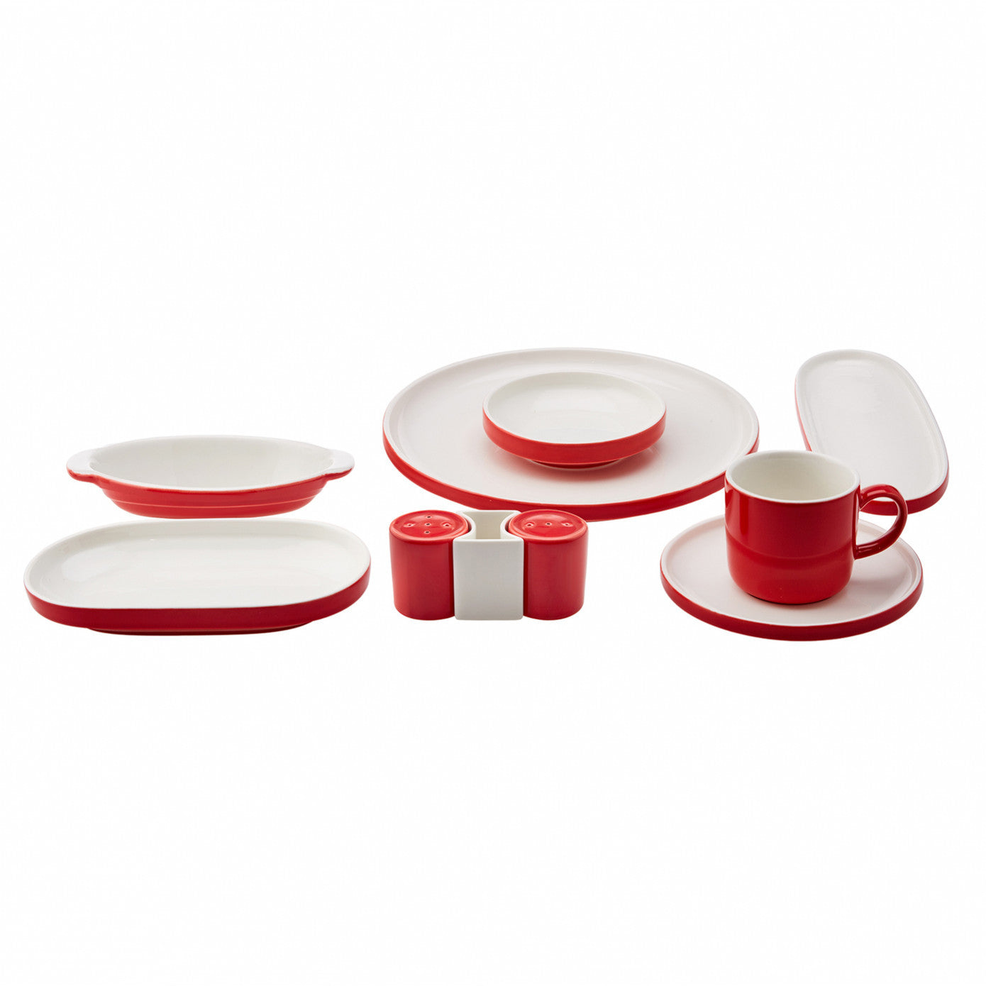 Karaca Nordic Red Set de mic dejun de 24 de piese pentru 6 persoane