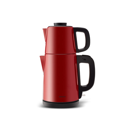 Karaca Tea Break Mașină de ceai din oțel inoxidabil roșu