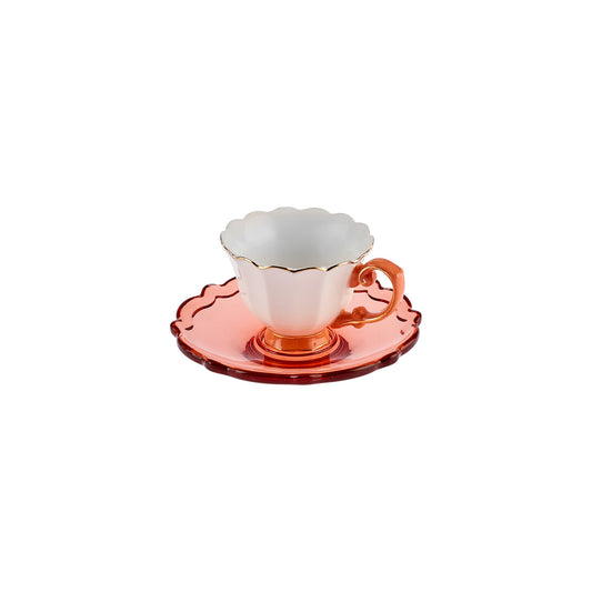 Set cești de cafea Samo Portocaliu, Pentru 2 persoane, 90 ml