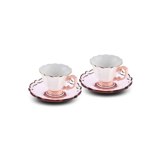 Set cești de cafea Samo Roz, Pentru 2 persoane, 90 ml