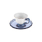 Karaca Samo Set cești pentru cafea bleumarin cu farfurii acrilice pentru 2 persoane 90 ml