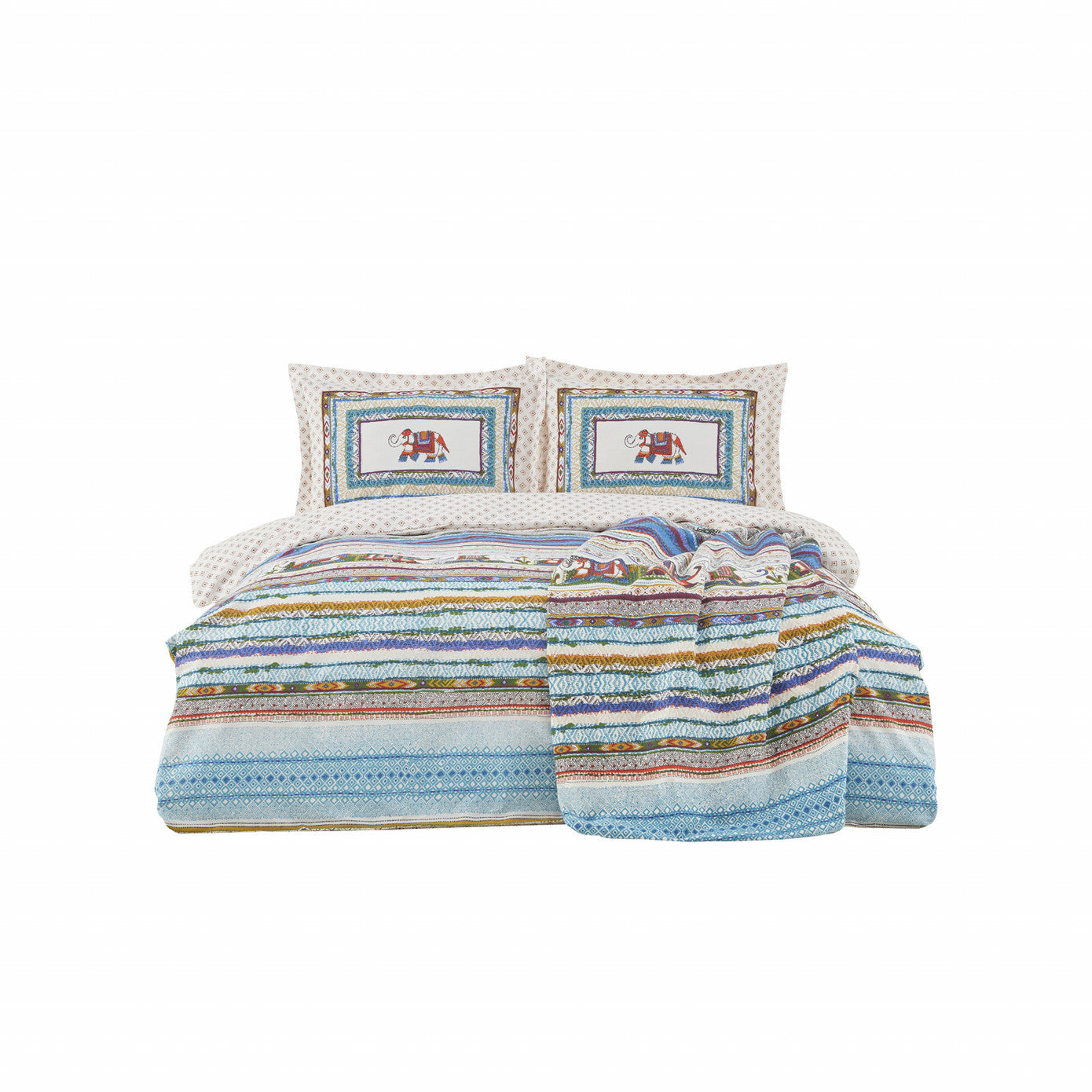 Set dublu de husă de pilotă Karaca Home Perez muștar 100% bumbac cu pique gratuit