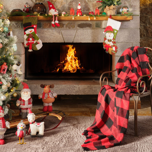 Mountain, Blanket, Red Black