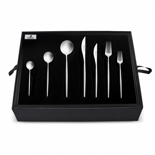 Mild, 84 Piece 316+ Stainless Steel Cutlery Set for 12 People, Silver