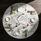 Streamline Geo, 59 Piece New Generation Bone Dinner Set for 12 People, White Gold