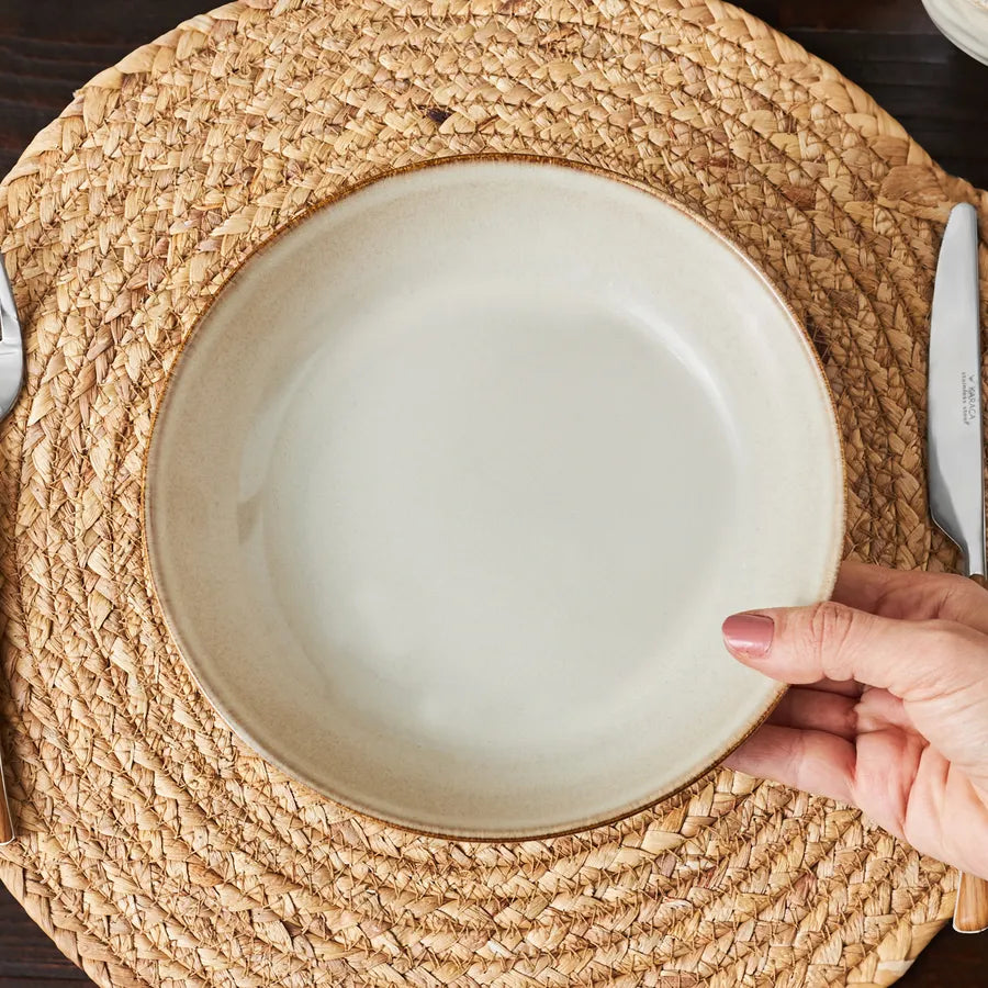Karaca Aria Reactive Glaze Pit Plate, 20 cm, Beige