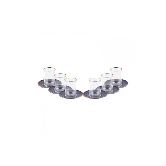Set De Ceai Karaca Retro Antracit Pentru 6 Persoane